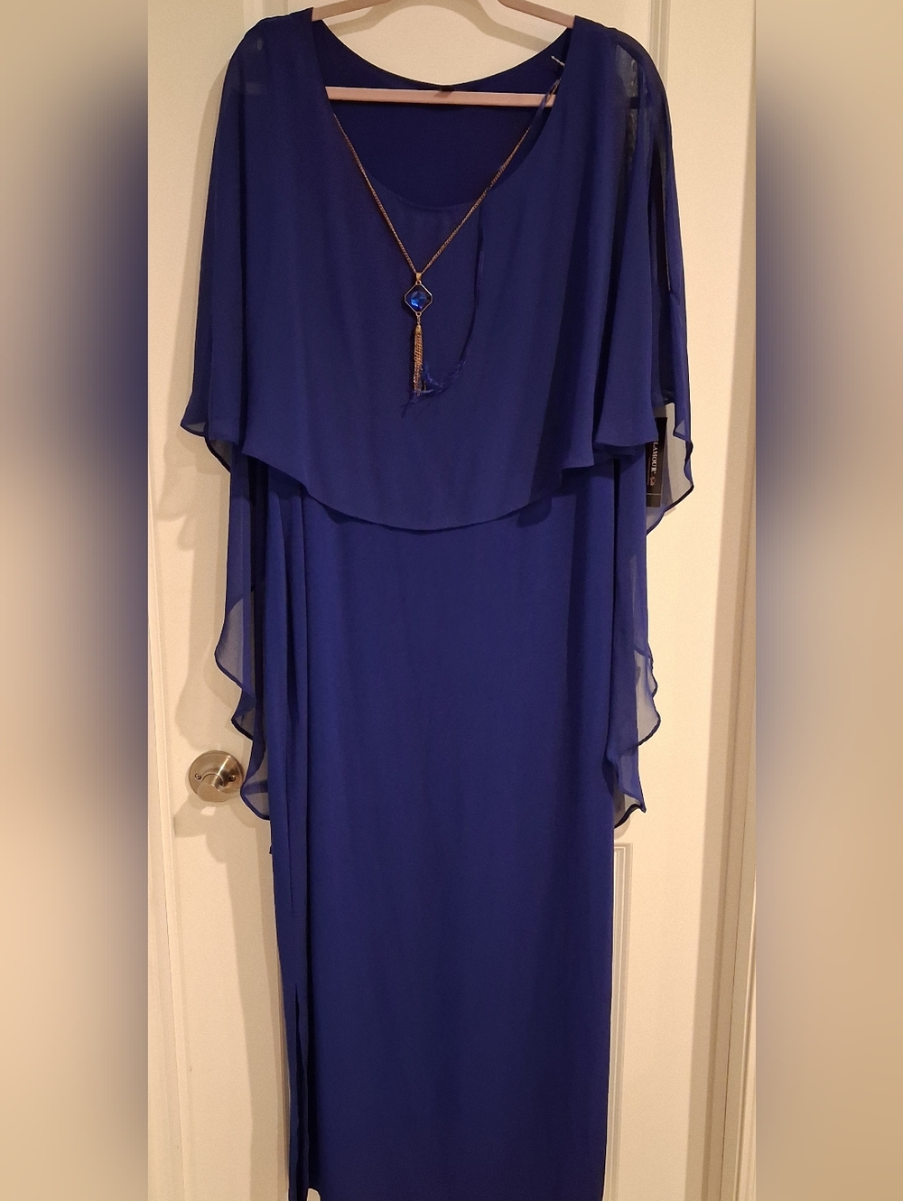 Glamour Regal Royal Blue Layered Maxi Dress